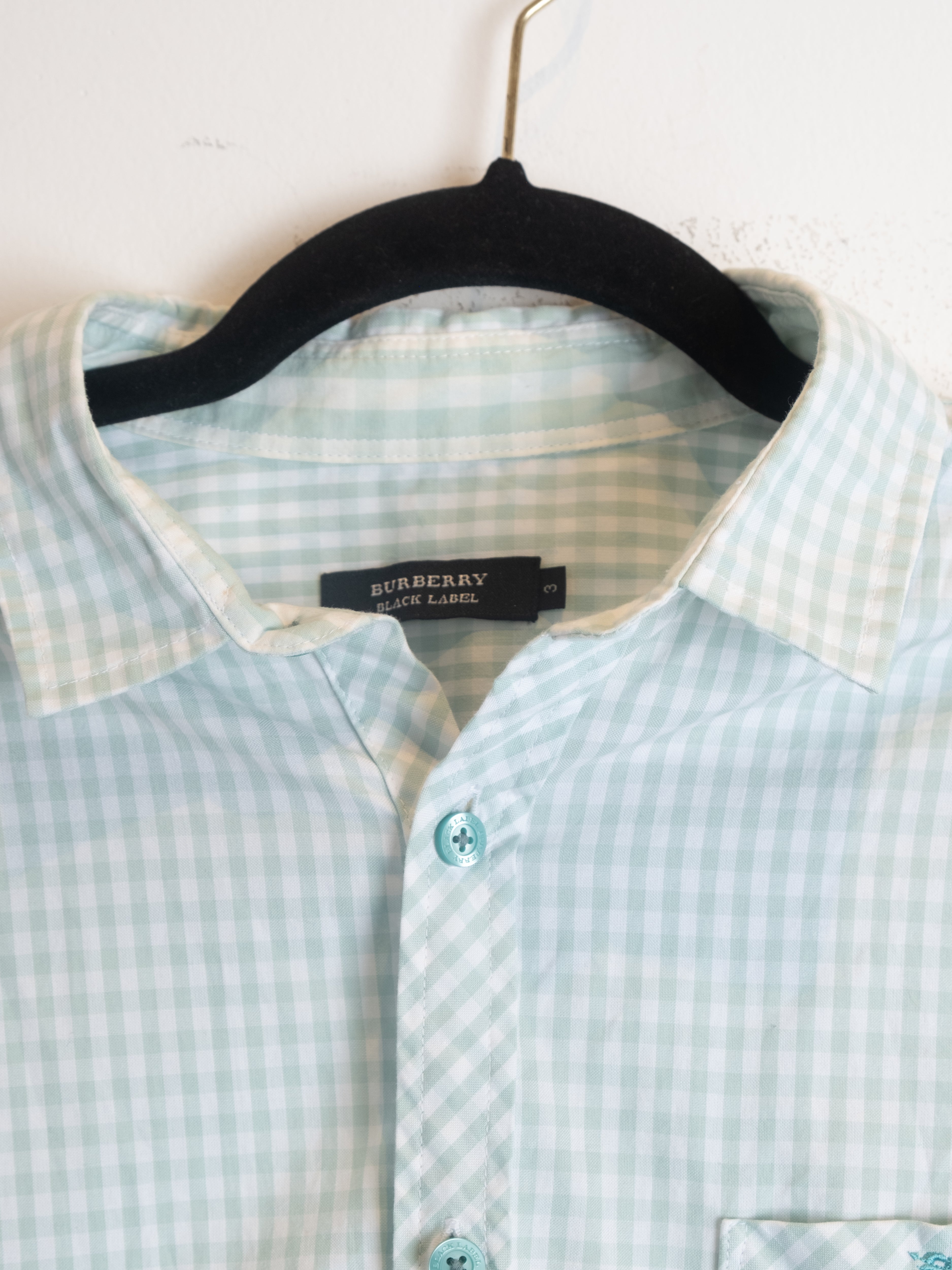Burberry Shirt – Light Mint Gingham Check