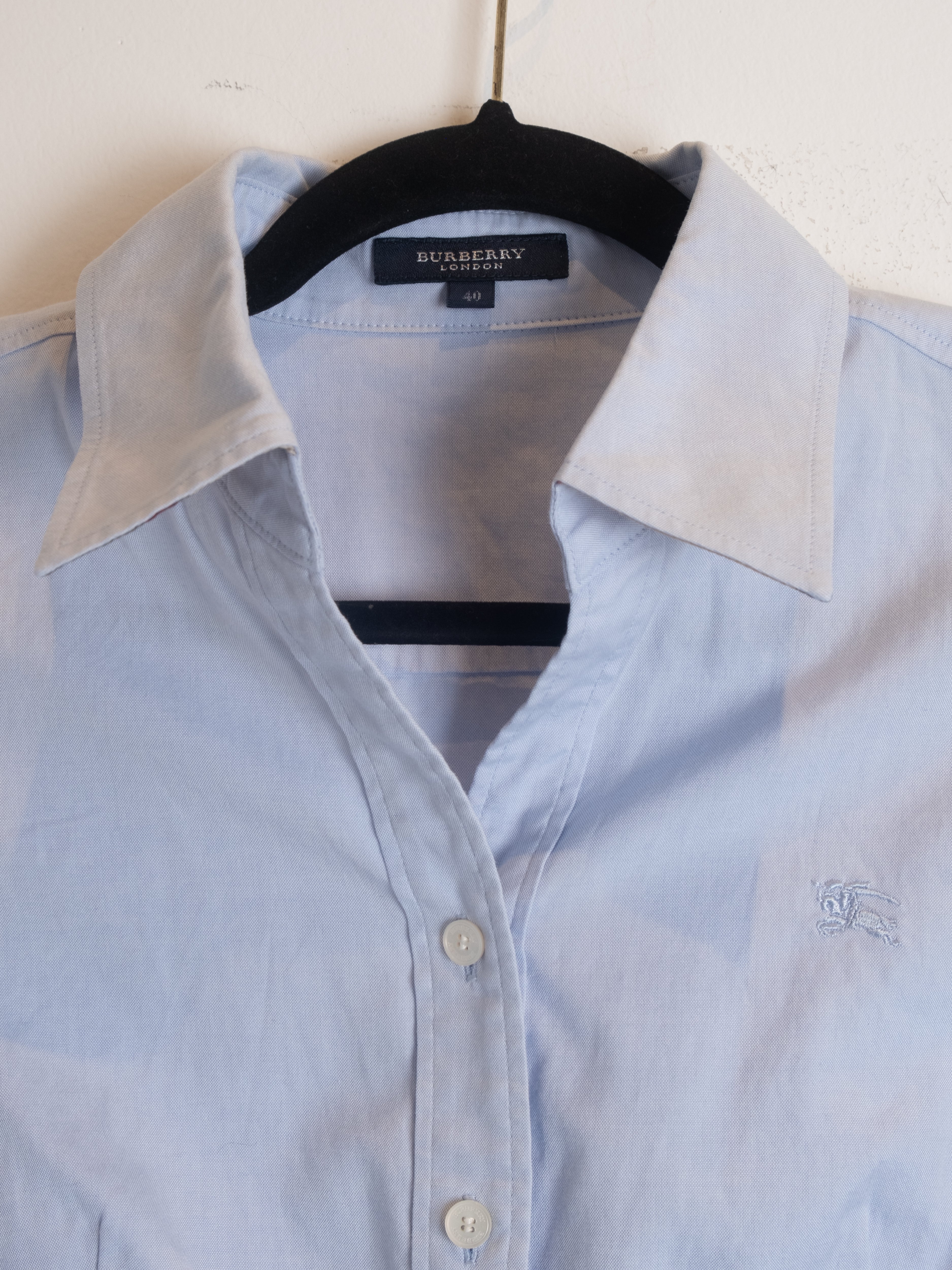 Burberry Shirt – Light Blue Check Accent