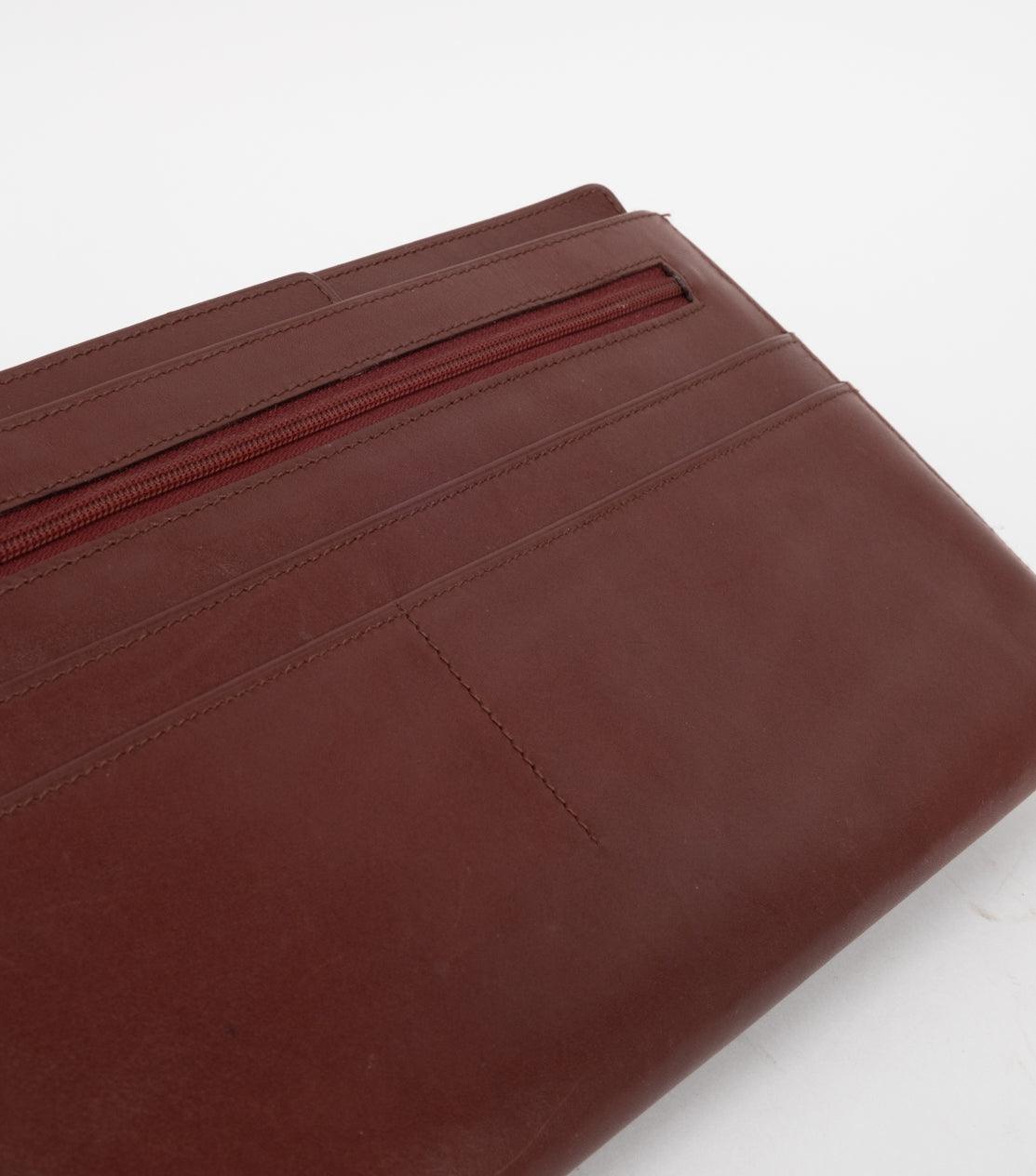 Bordeaux Leather Clutch Wallet - Volver