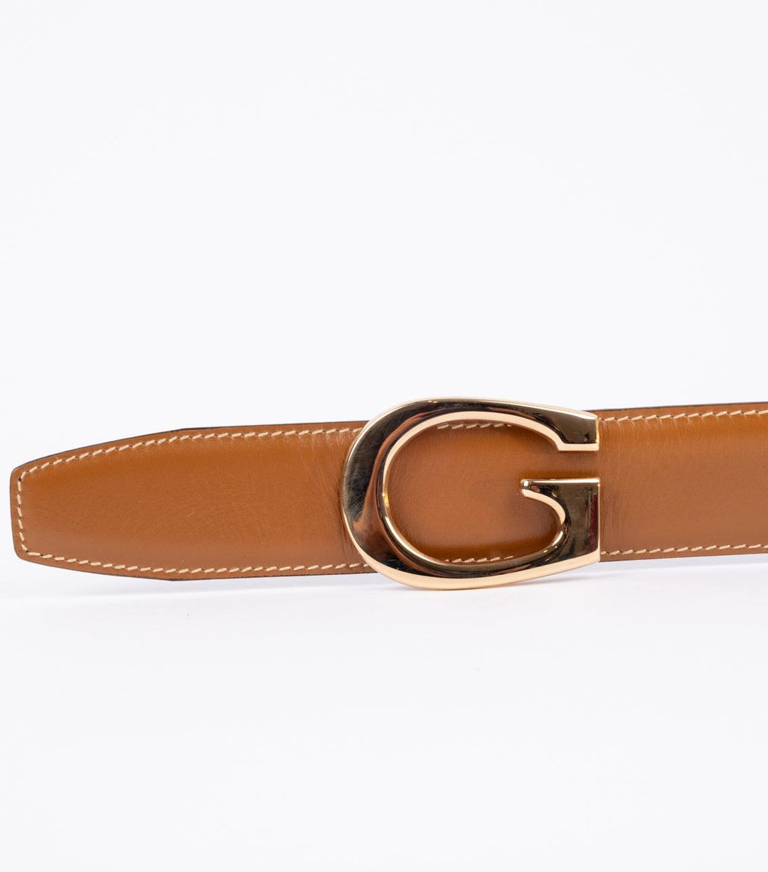 Blue-Brown Leather Belt Gold - Volver