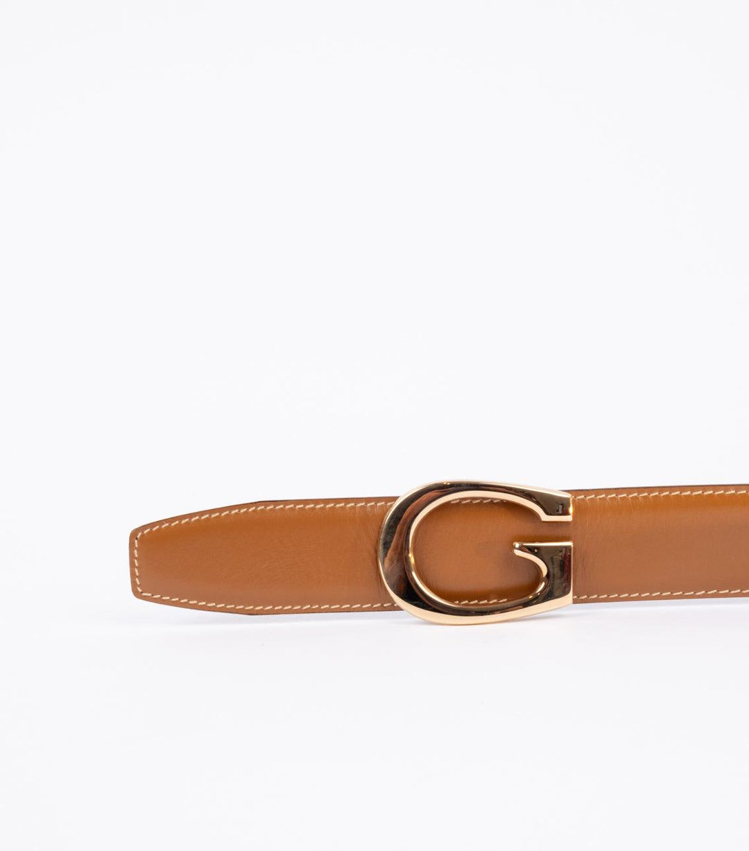 Blue-Brown Leather Belt Gold - Volver