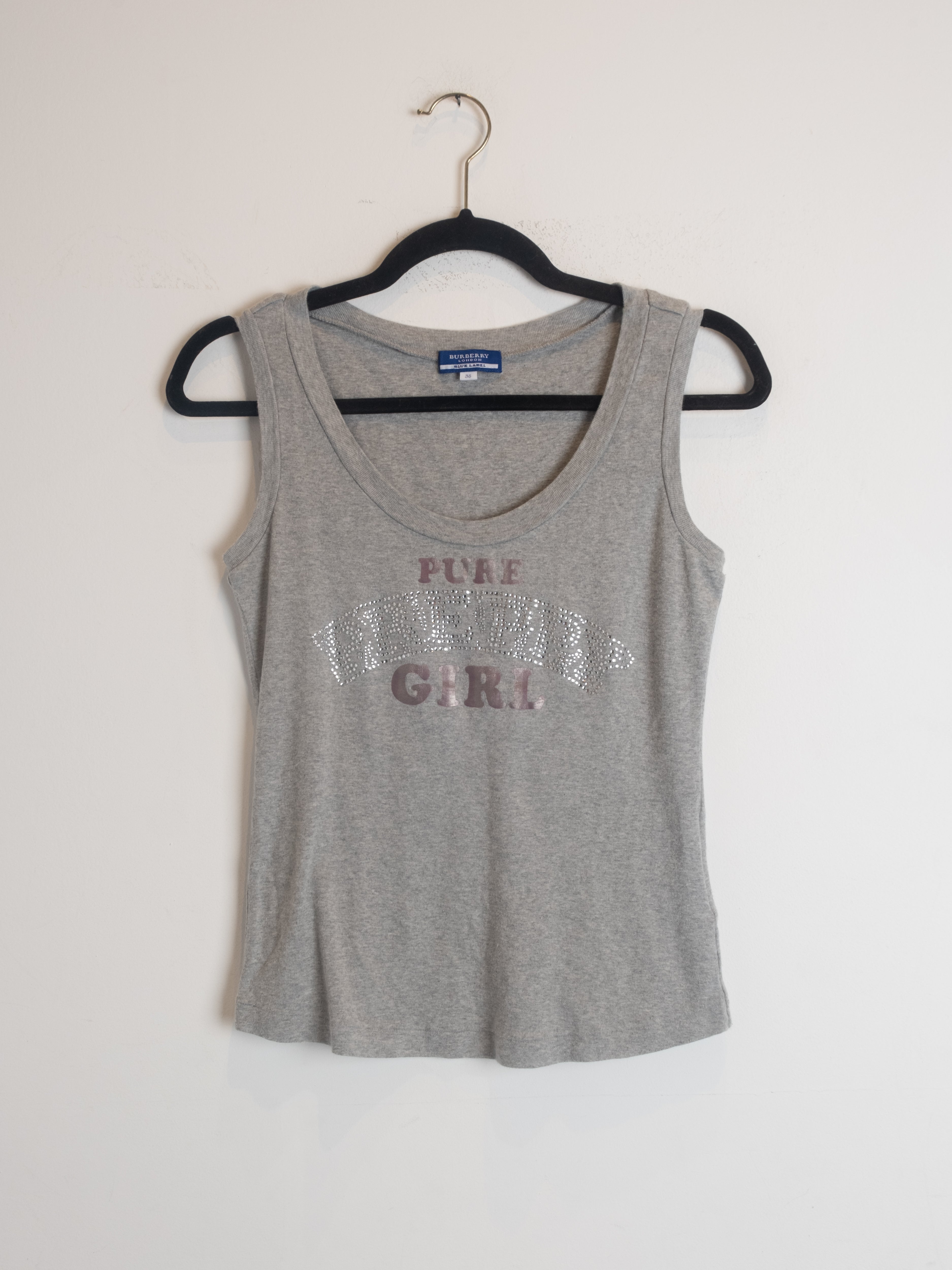 Burberry Tank Top – Grey Logo Detail