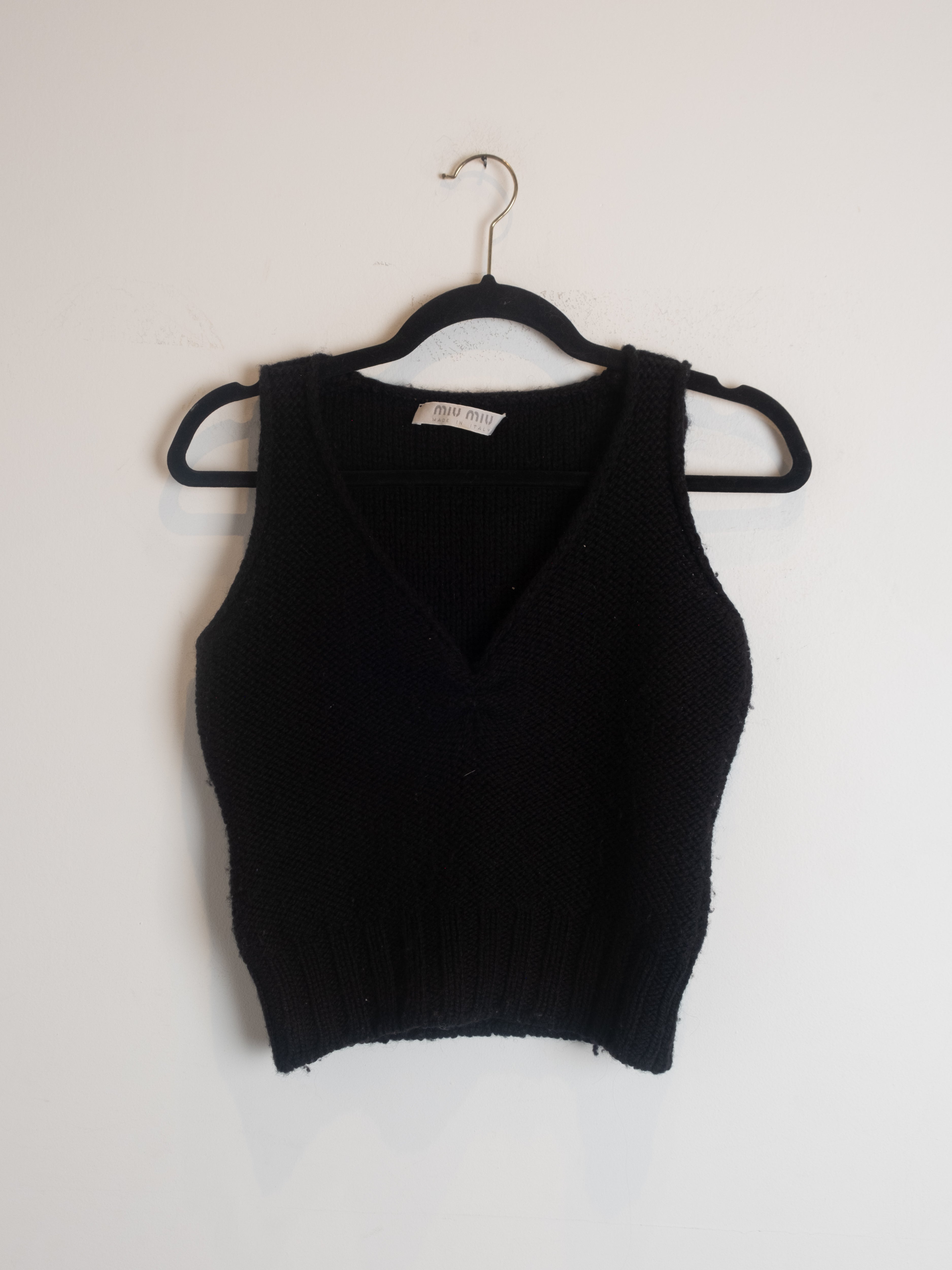 Miu Miu Wool Knit Vest – Black