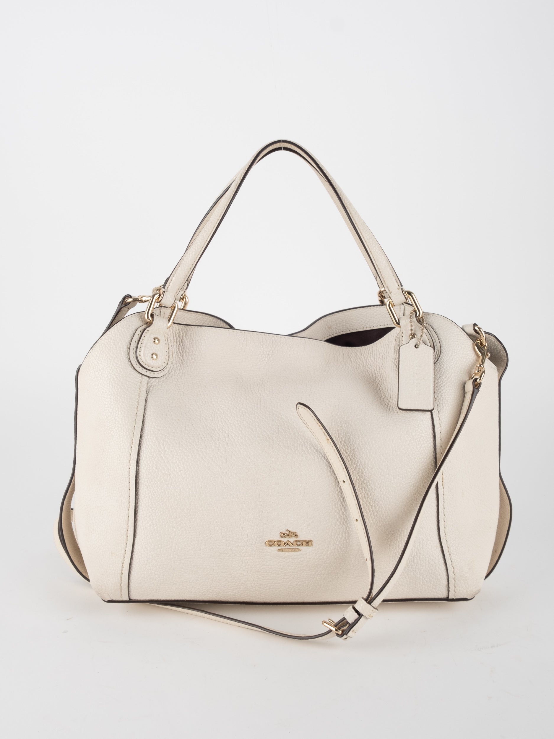 COACH Leather Shoulder Bag Off White