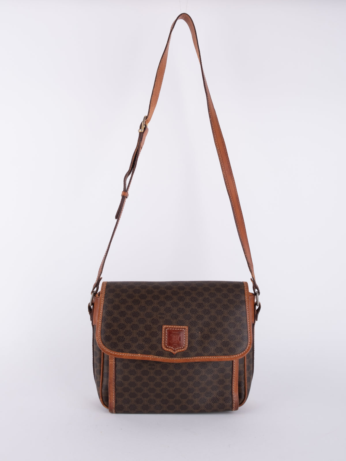 Celine Vintage Macadam Flap Messenger Bag