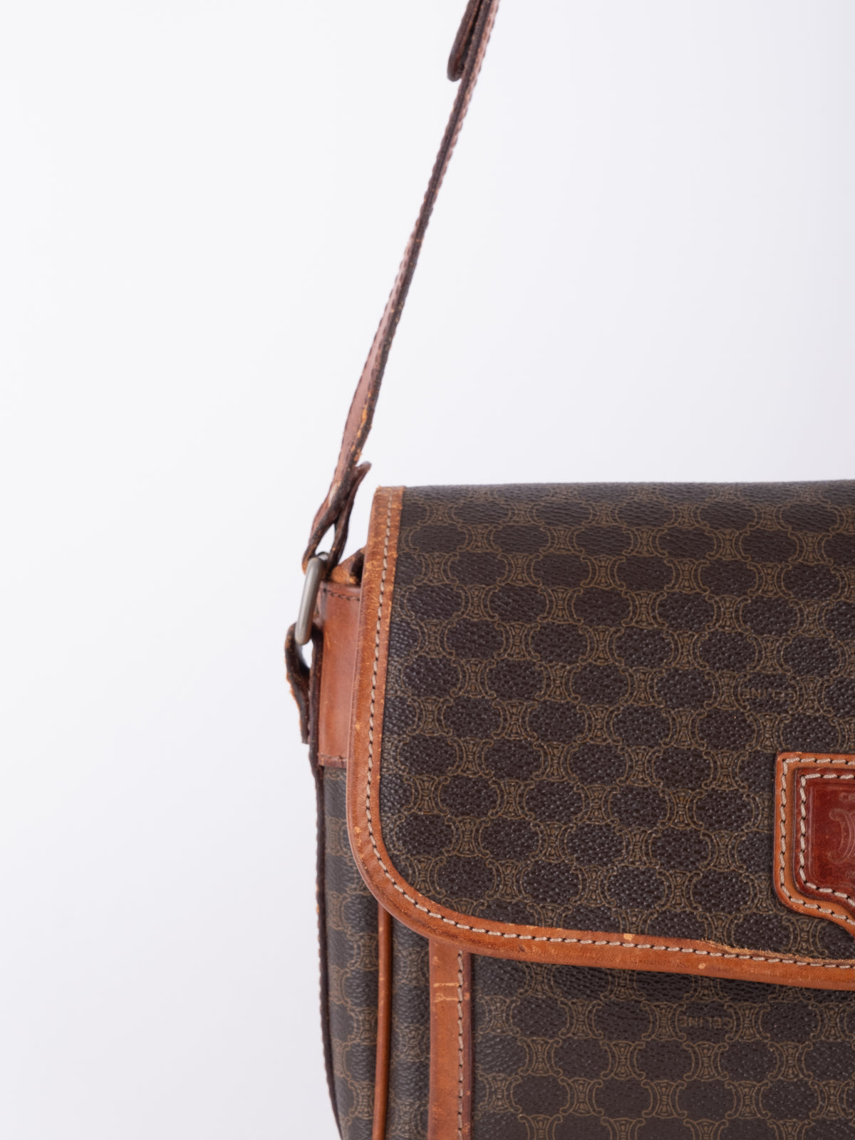 Celine Vintage Macadam Flap Messenger Bag