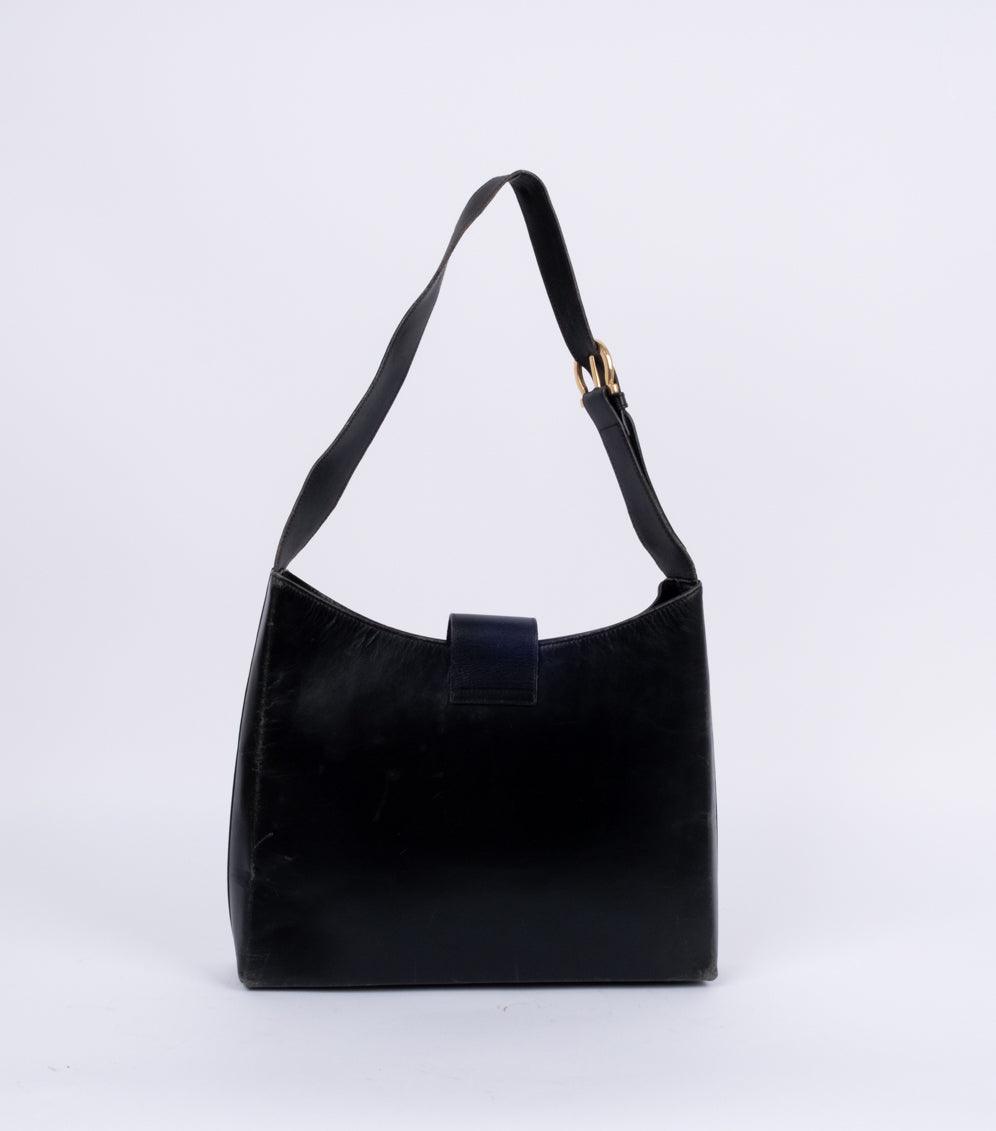 Black Leather Shoulder Bag - Volver
