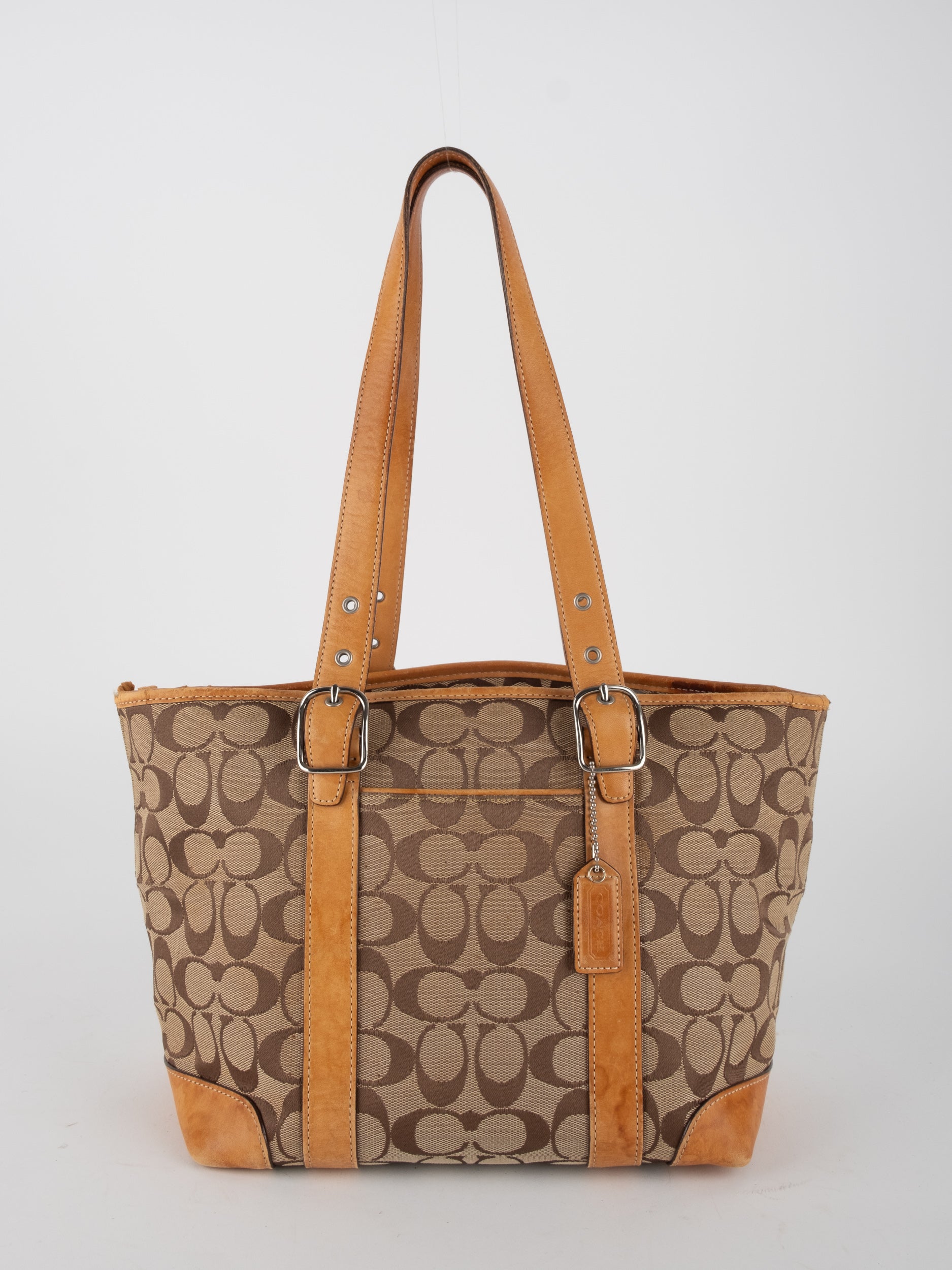 COACH Signature Tote with Leather Straps