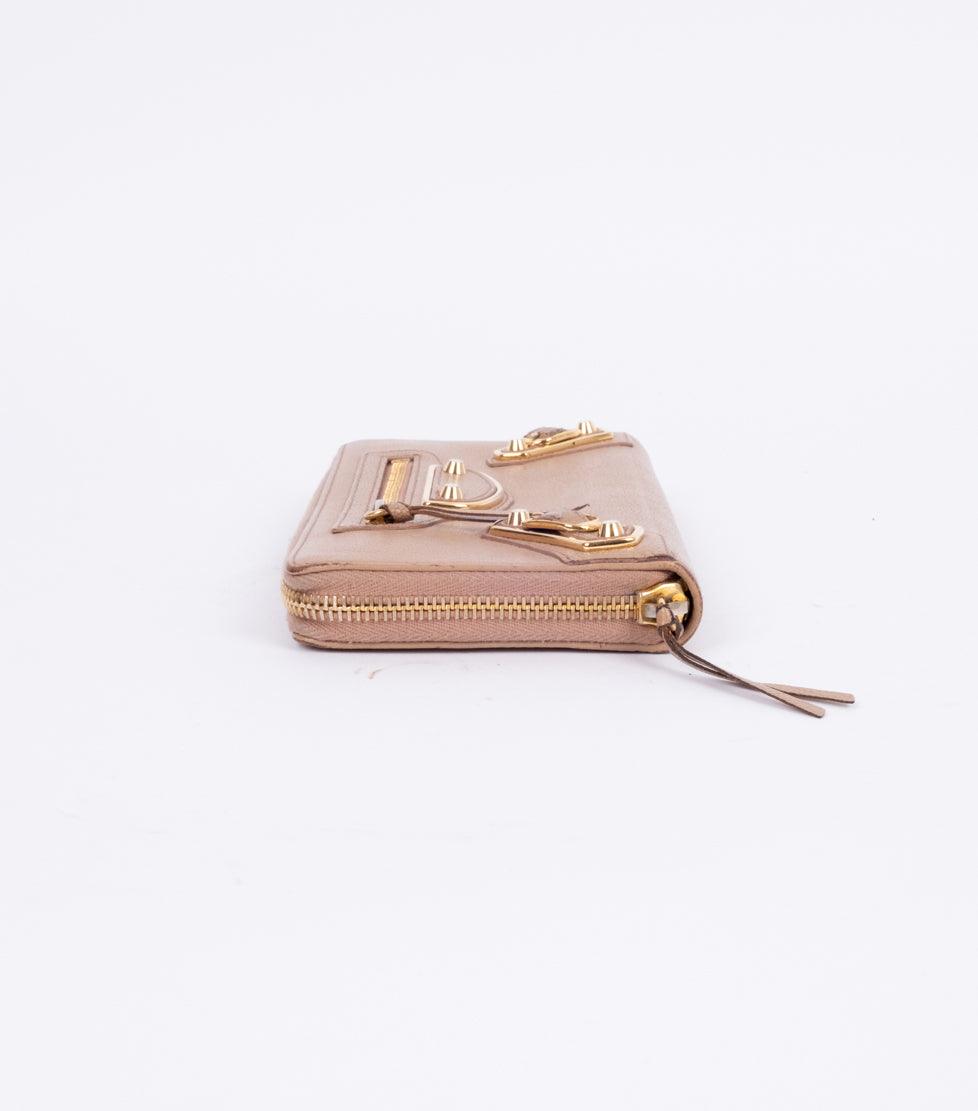 Brown-Gold Leather Wallet - Volver