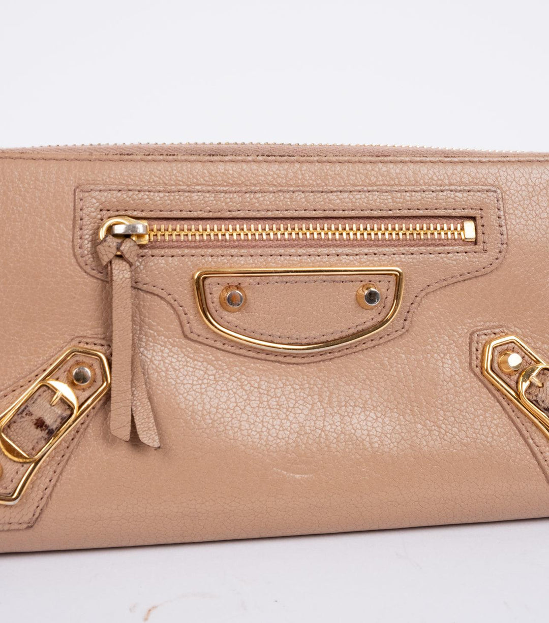 Brown-Gold Leather Wallet - Volver