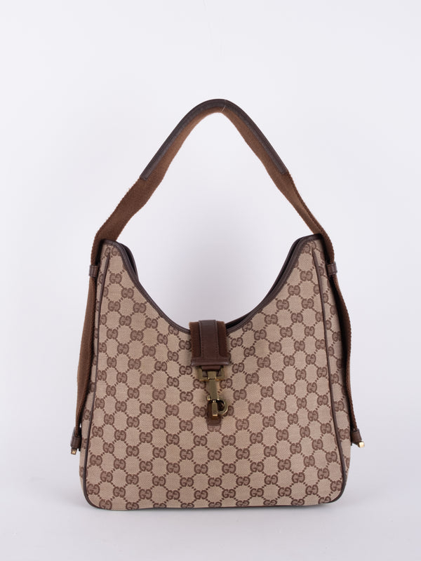 GUCCI Vintage GG Canvas Jackie Hobo Bag tom ford era