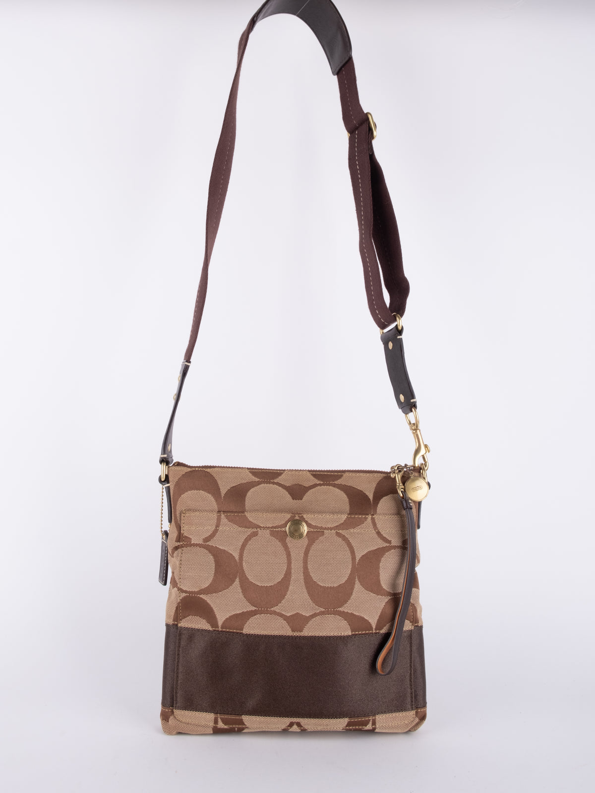 Coach Vintage Brown Signature Crossbody Bag