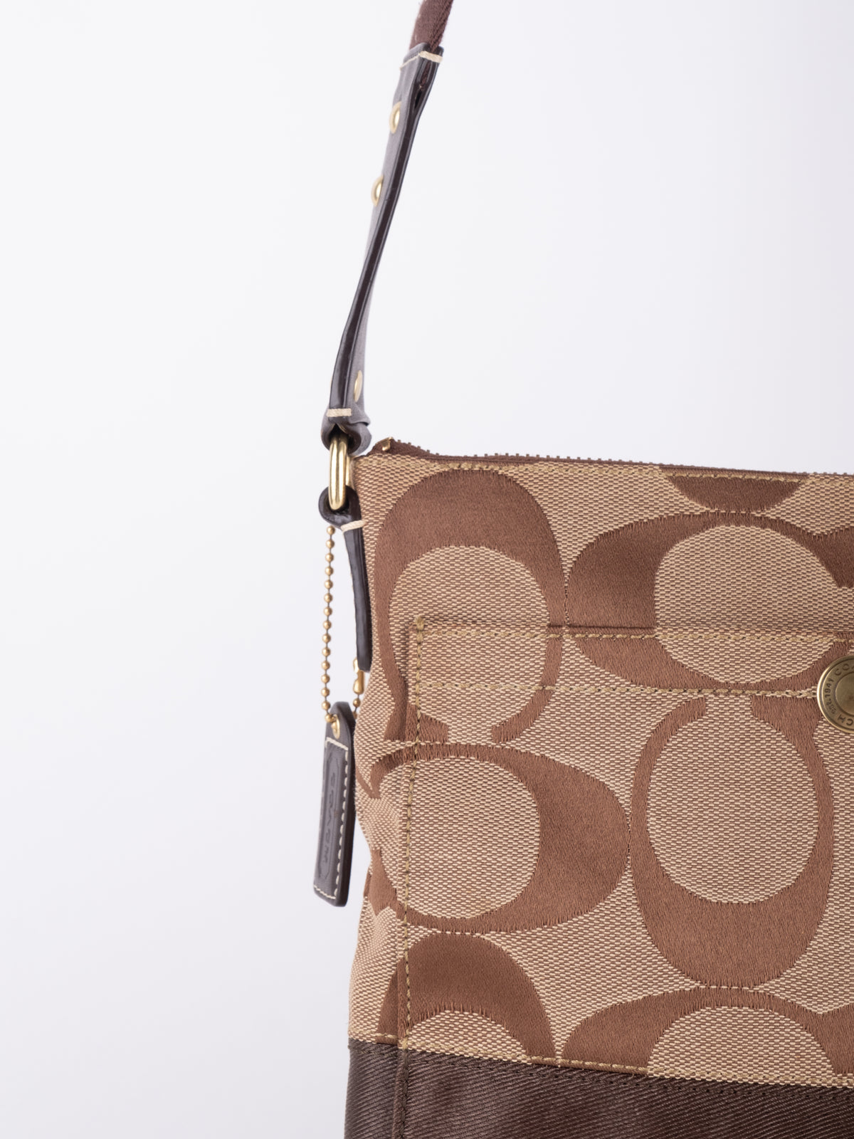 Coach Vintage Brown Signature Crossbody Bag