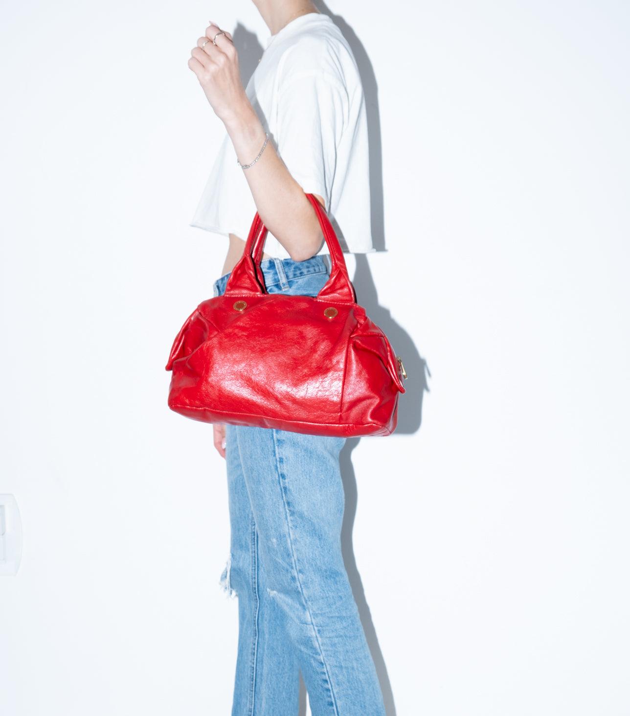 Red Leather Side Bag