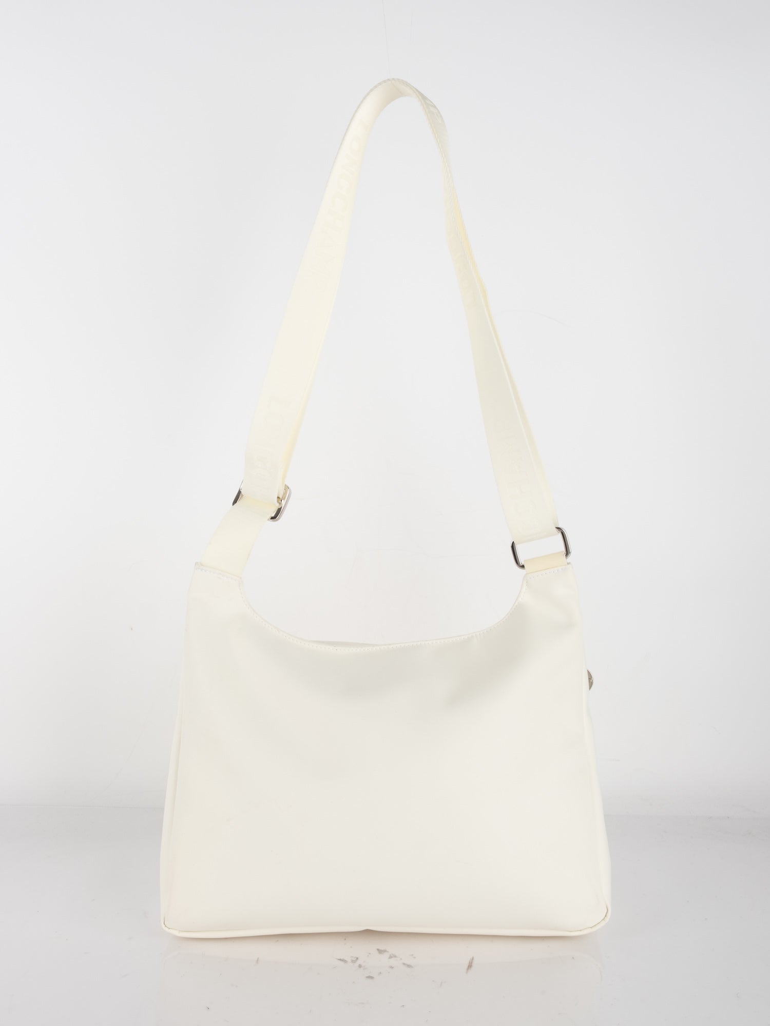 longchamp White Canvas Shoulder Bag