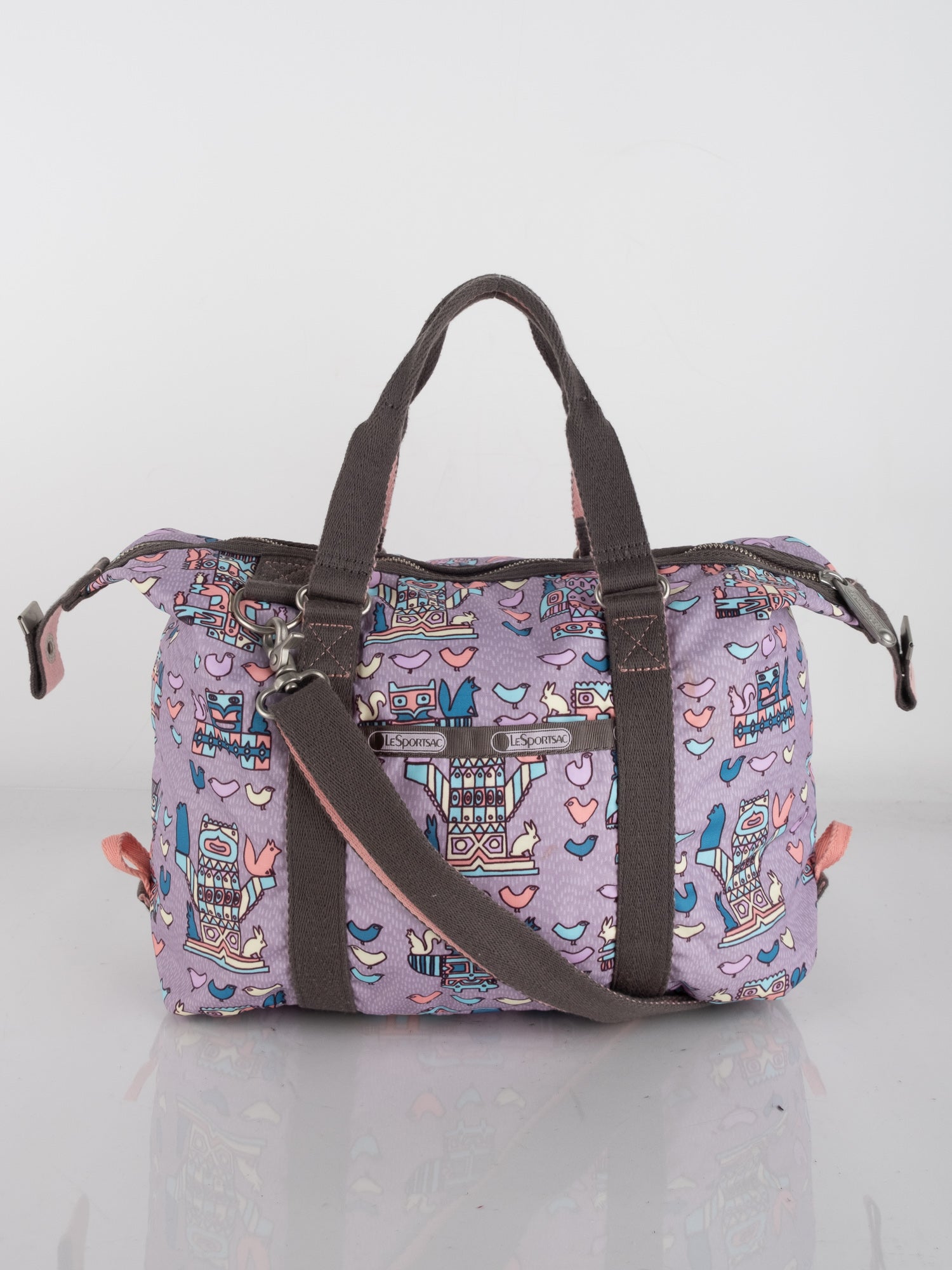 LeSportsac Purple Cartoon Print Travel Bag