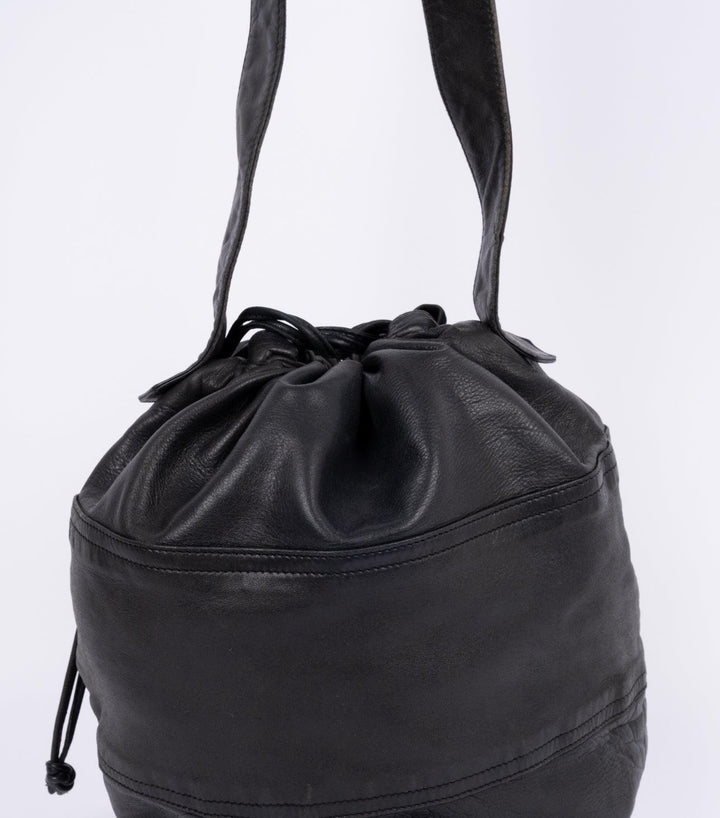 Black Leather Side Bag - Volver