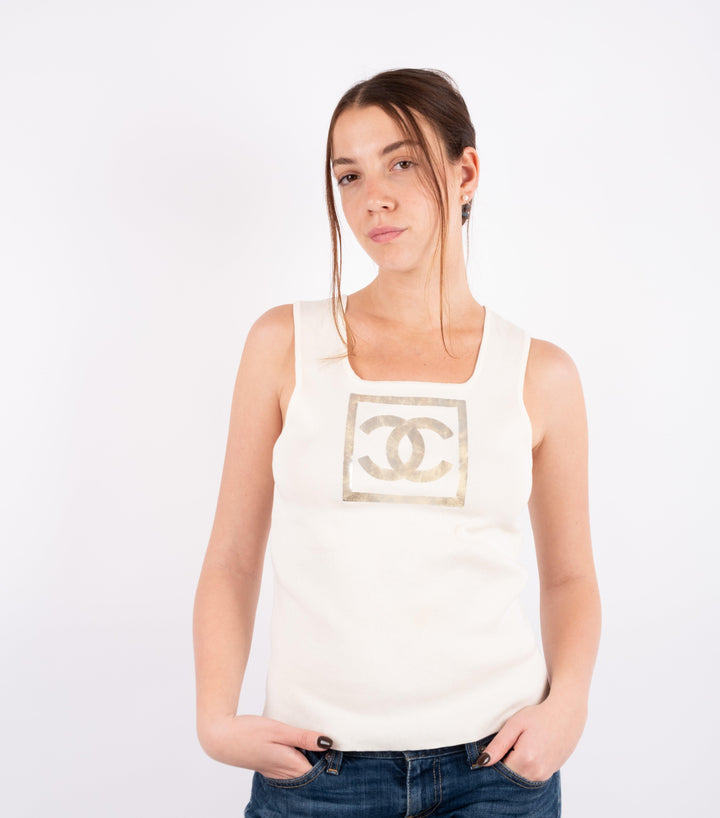 Creme Knitted Logo Shirt - Volver