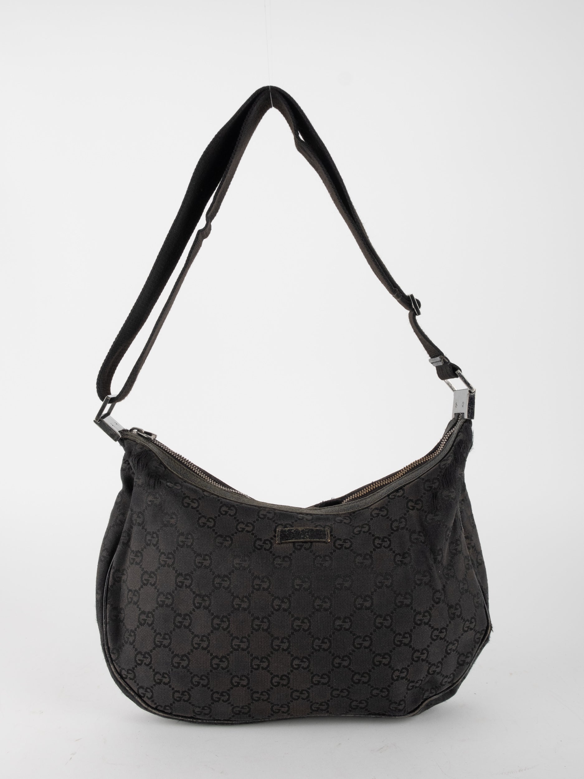 GUCCI GG Canvas Hobo Bag Black