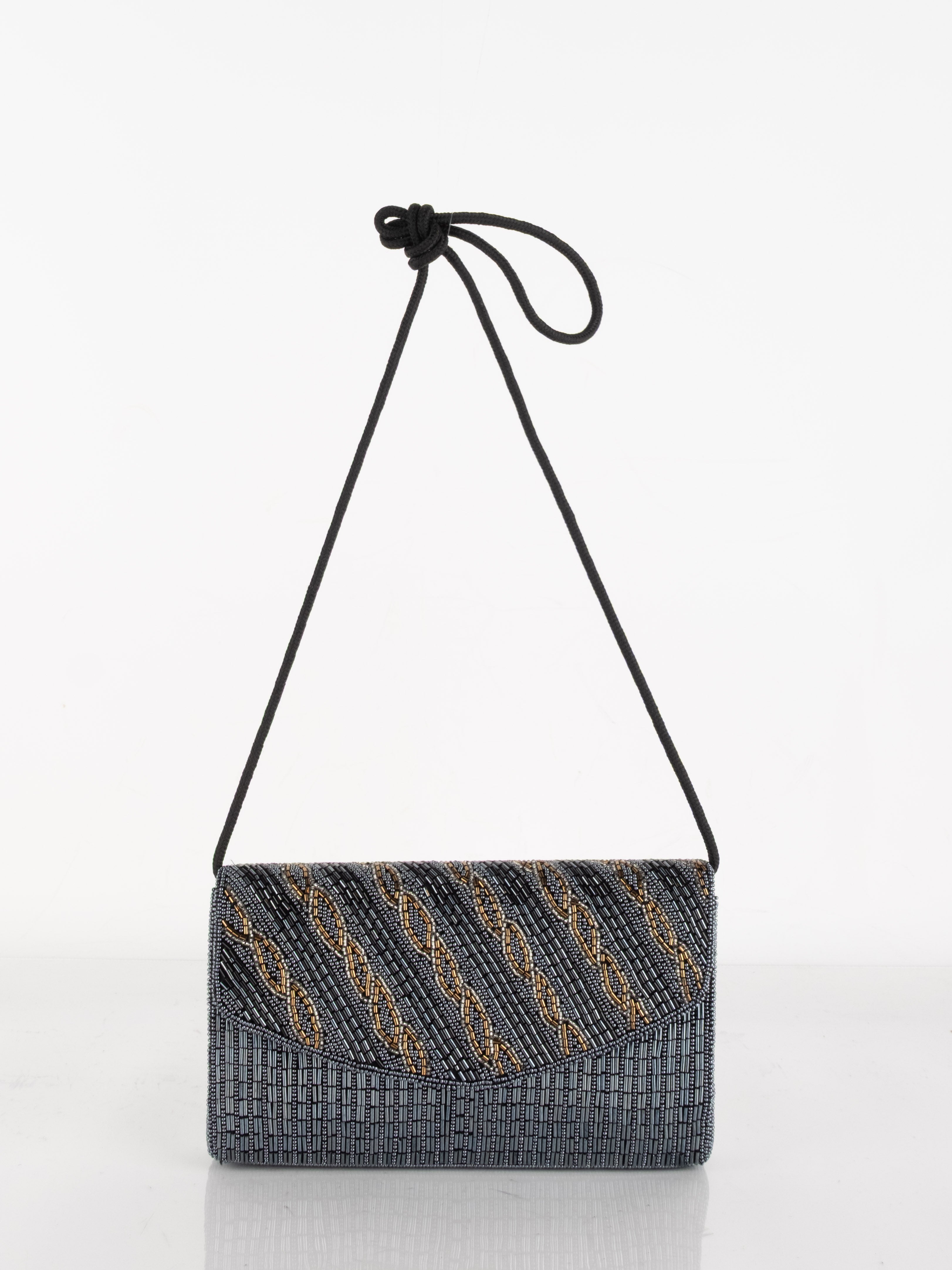 Evening Beaded Clutch – Gold & Blue