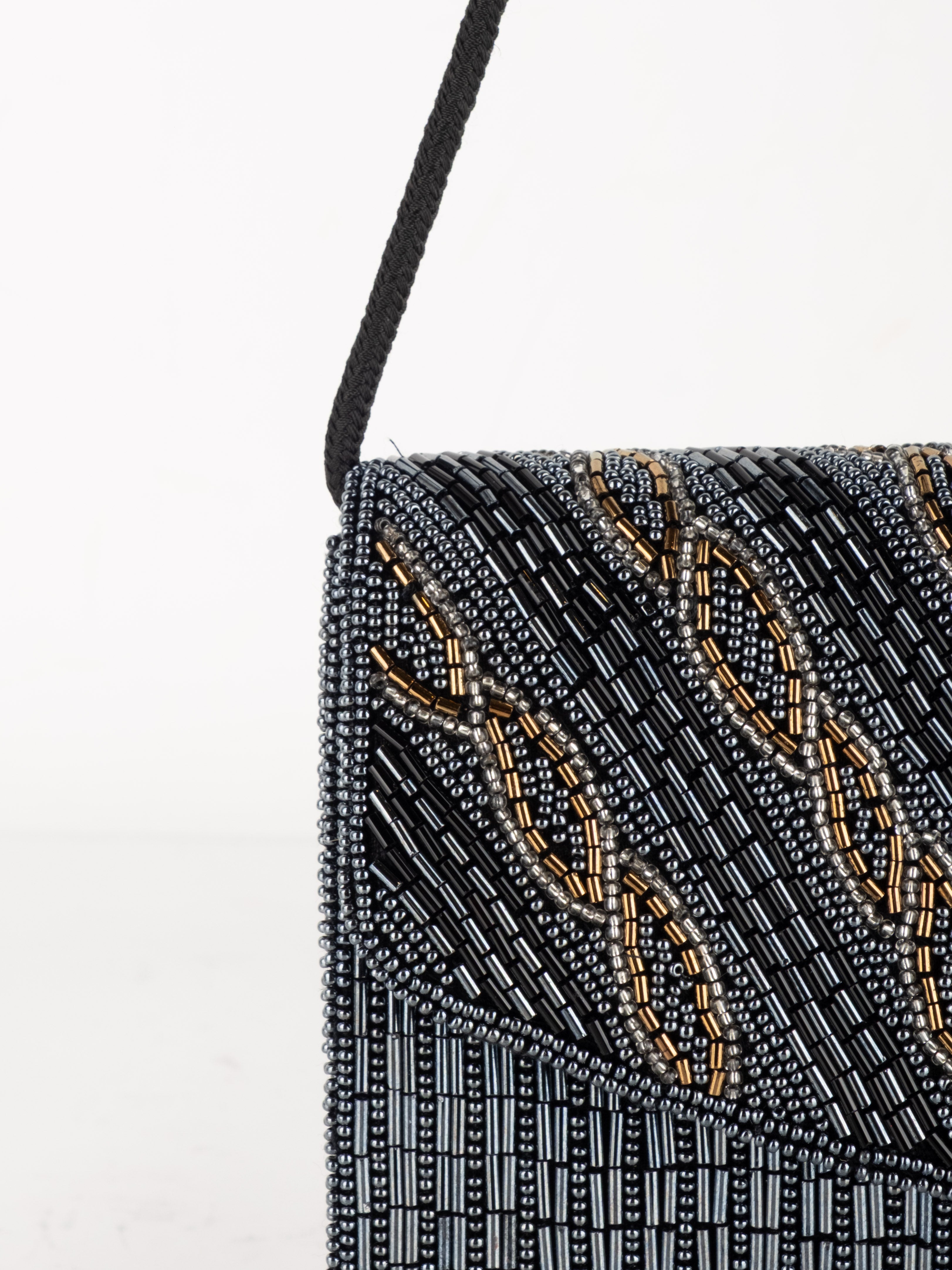 Evening Beaded Clutch – Gold & Blue