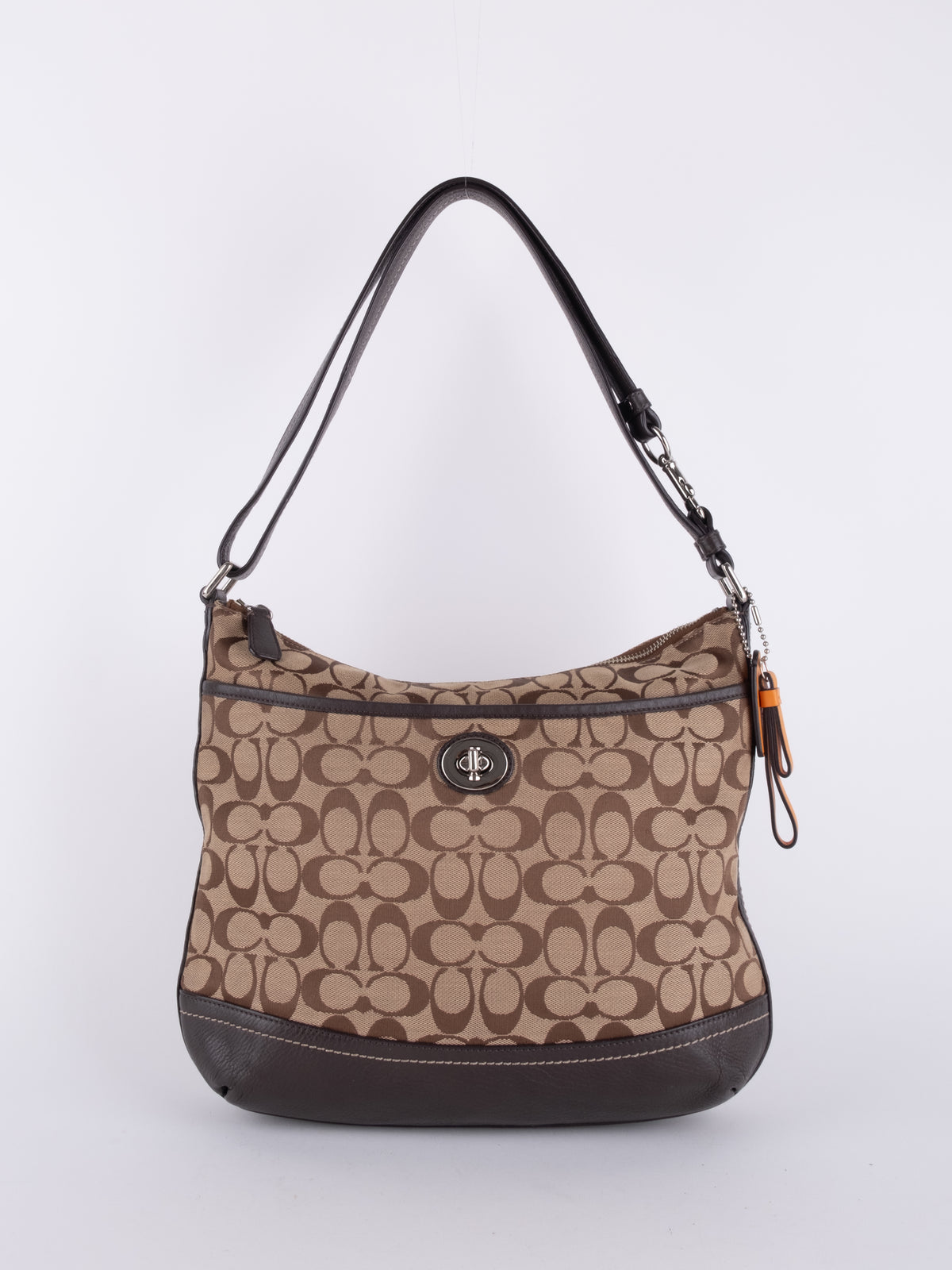Coach Vintage Brown Signature Hobo Shoulder Bag