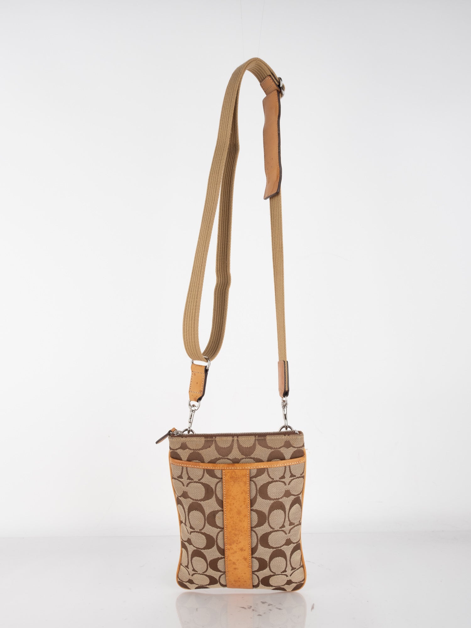 Coach Signature Crossbody Beige & Tan