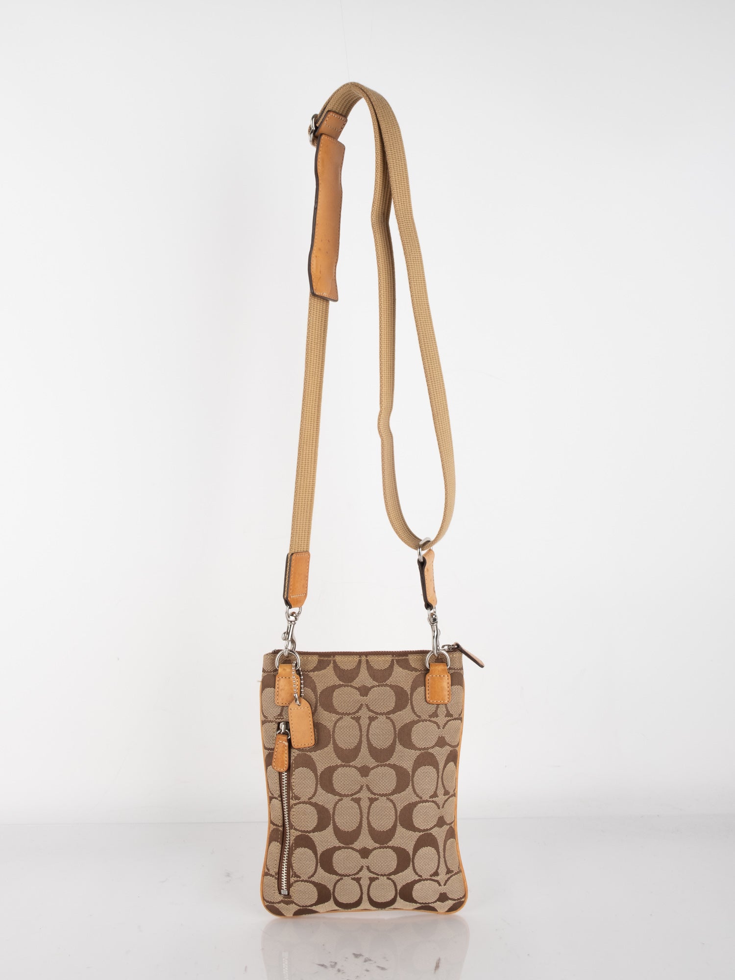 Coach Signature Crossbody Beige & Tan