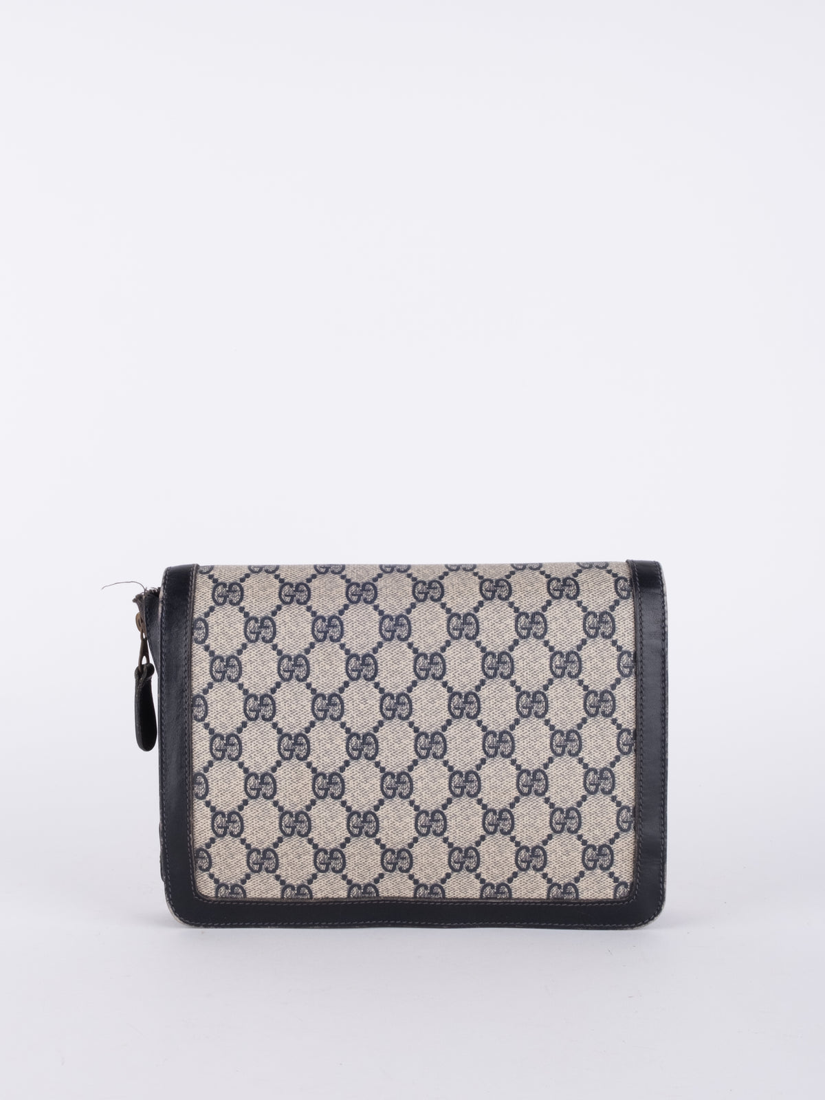 Gucci Vintage GG Monogram Navy Blue Clutch Bag