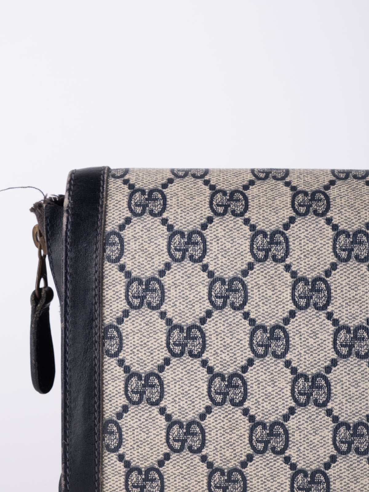 Gucci Vintage GG Monogram Navy Blue Clutch Bag