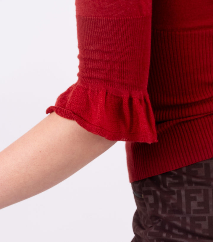 Red Knitted Blouse - Volver