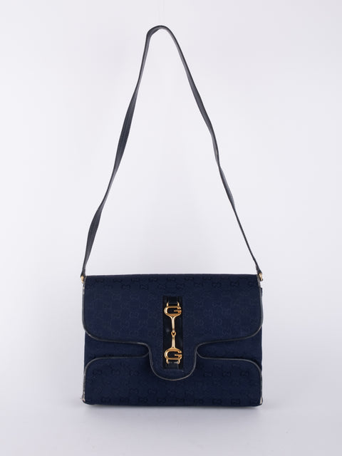 Gucci Vintage Navy Blue Shoulder Bag