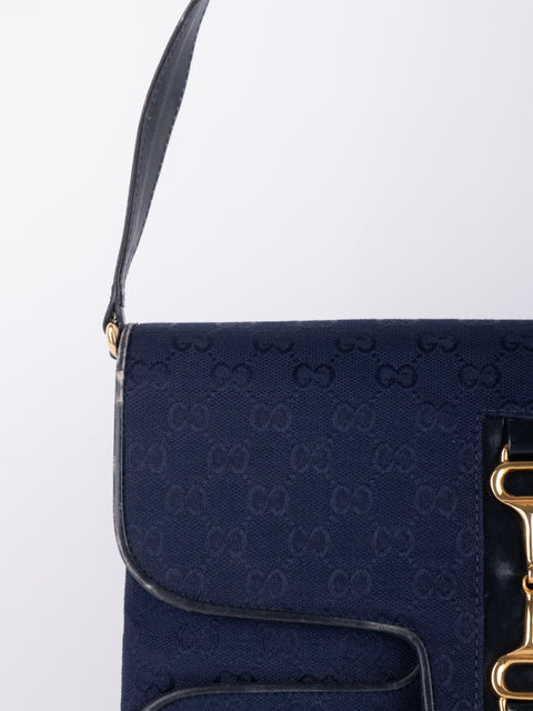 Gucci Vintage Navy Blue Shoulder Bag