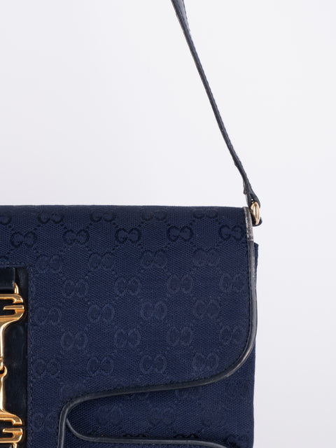 Gucci Vintage Navy Blue Shoulder Bag