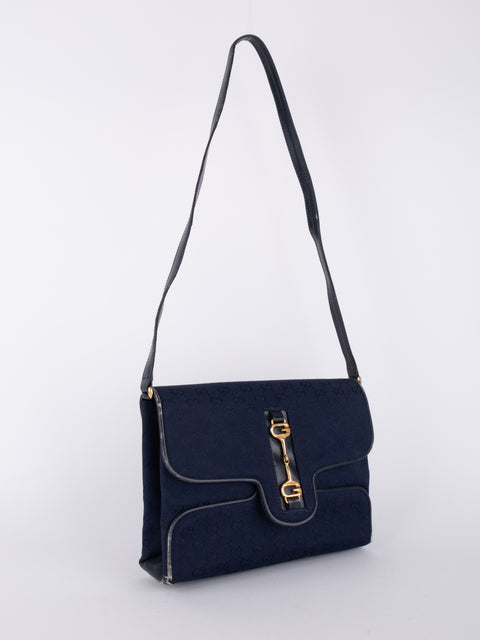Gucci Vintage Navy Blue Shoulder Bag
