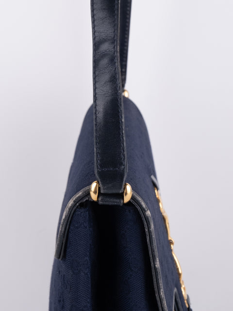 Gucci Vintage Navy Blue Shoulder Bag