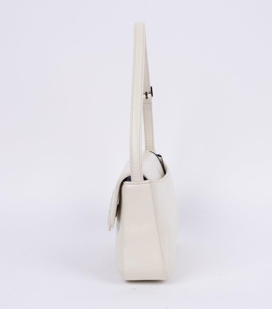 White Leather Side Bag - Volver