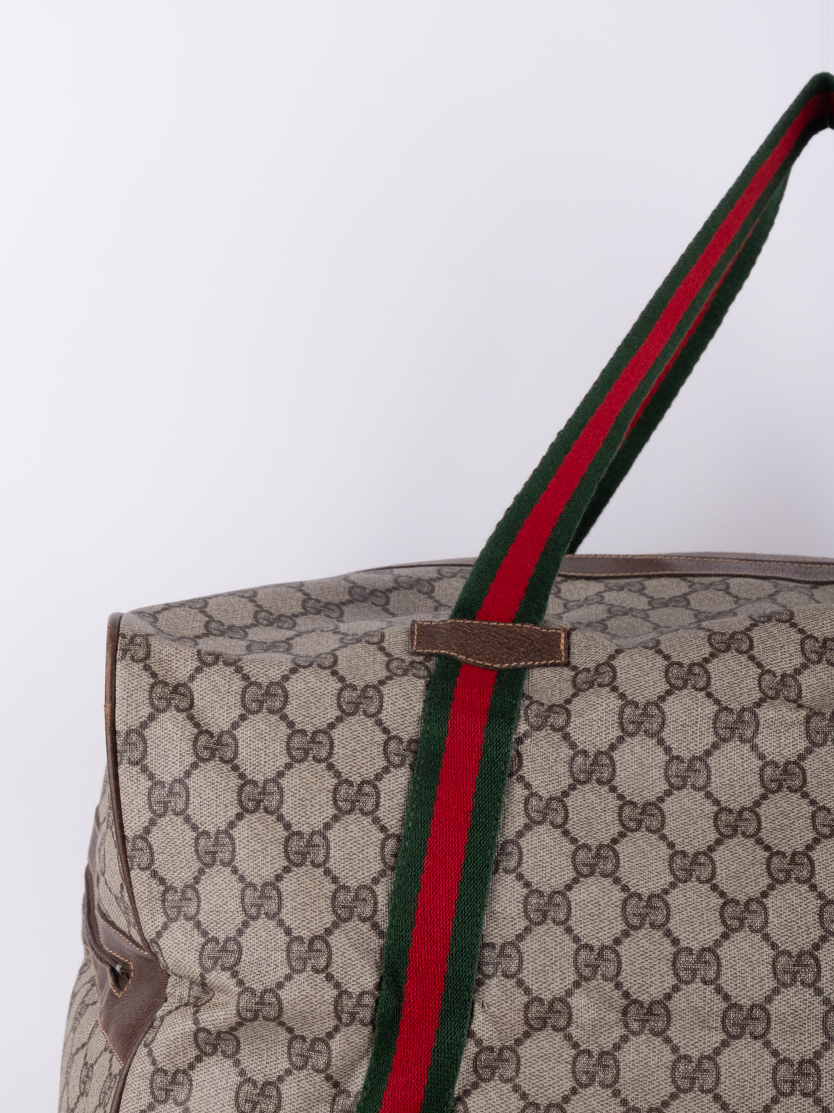 Gucci Vintage GG Supreme Web Stripe Large Tote Bag