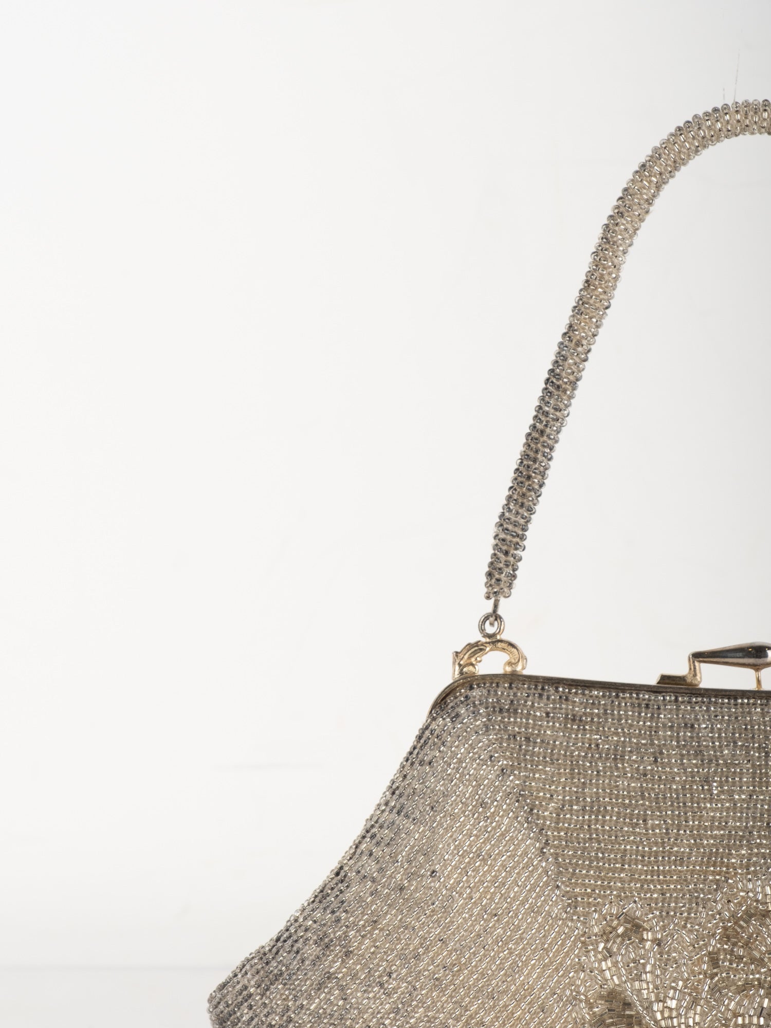 Vintage Silver Beaded Evening Bag