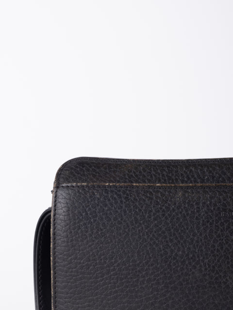 BURBERRY Vintage Black Leather Clutch Bag