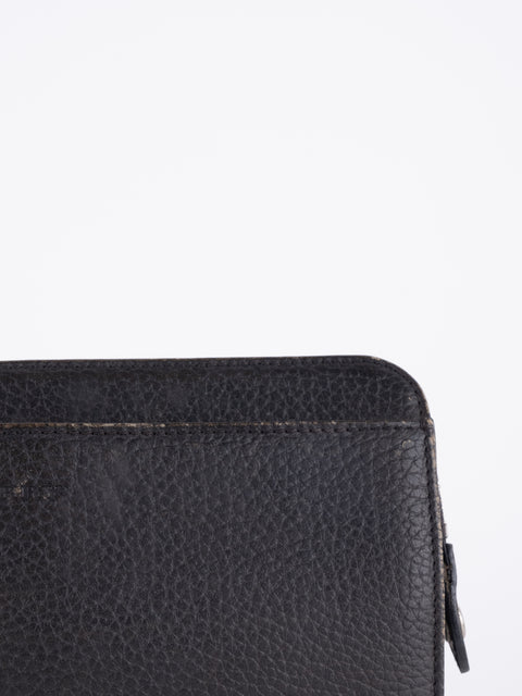 BURBERRY Vintage Black Leather Clutch Bag