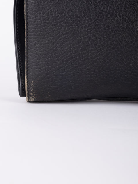 BURBERRY Vintage Black Leather Clutch Bag