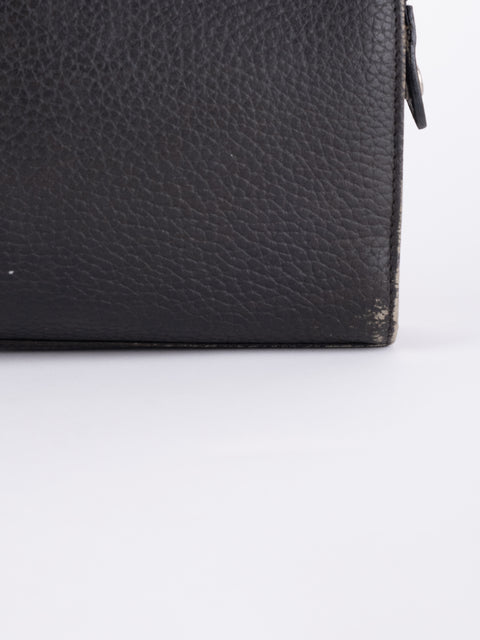 BURBERRY Vintage Black Leather Clutch Bag