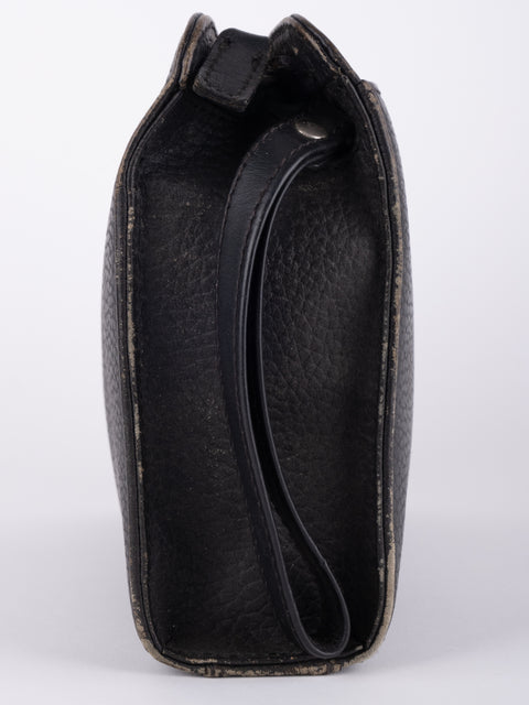 BURBERRY Vintage Black Leather Clutch Bag