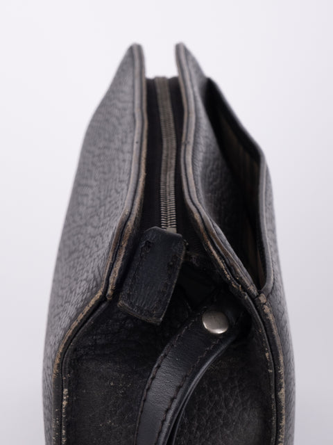 BURBERRY Vintage Black Leather Clutch Bag
