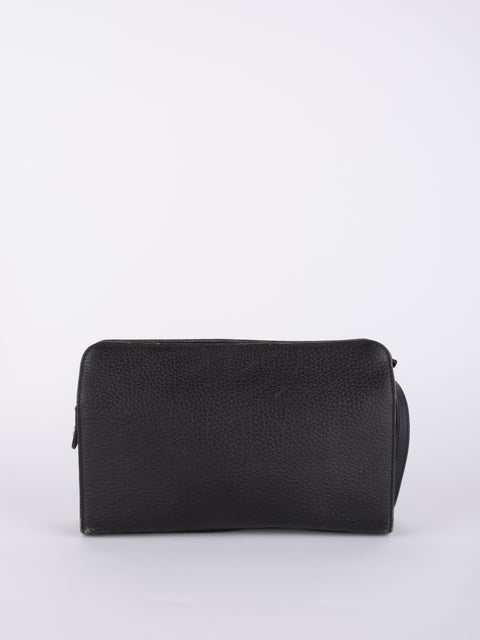BURBERRY Vintage Black Leather Clutch Bag