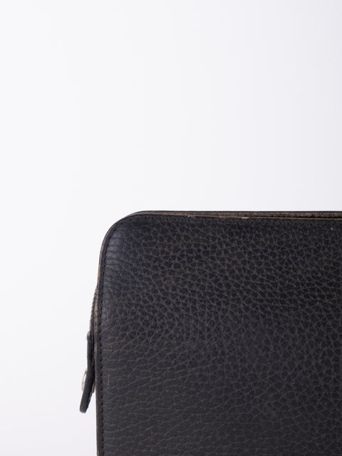 BURBERRY Vintage Black Leather Clutch Bag