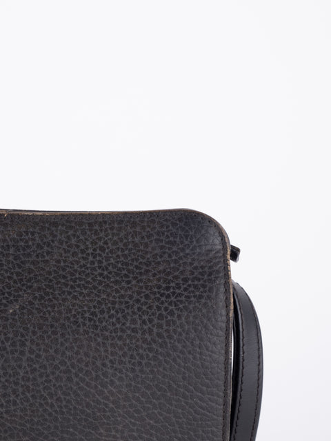 BURBERRY Vintage Black Leather Clutch Bag