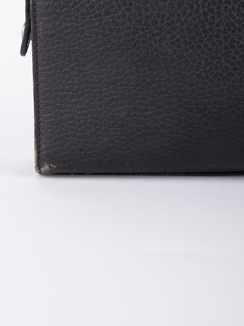 BURBERRY Vintage Black Leather Clutch Bag