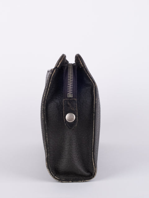 BURBERRY Vintage Black Leather Clutch Bag